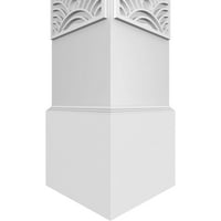 Ekena Millwork 12 W 10'H Craftsman klasični kvadratni bez suženi Art Deco stub sa standardnom kapitalnom