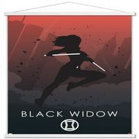 Marvel Heroic Silhouette - Crni udovici zidni poster sa drvenim magnetskim okvirom, 22.375 34