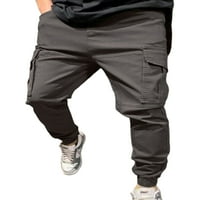 Sanviglor muške harem hlače elastične struine pantalone nacrtaju teretni pantski dno jogger sive l