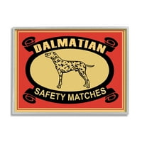 Stupell Industries Vintage Dalmatinska sigurnosna utakmica Ilustracija Crvena žuta, 30, dizajnirana od