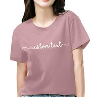 Žene Ljeto TOP Ležerne prilike Sant Lable Tunic Majica Uzorak kratkih rukava Jednostavne majice s dugim
