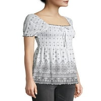 No Boundaries ' Smocked Puff Sleeve Babydoll Top