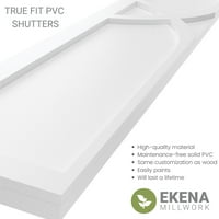 Ekena Millwork 15 W 53 H True Fit PVC Cedar Park Fiksni nosač roletne, Crna