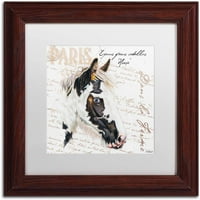 Zaštitni znak Likovna umjetnost Dans la Ferme Horse Umjetnost platna Jennifer Redstreake bijeli mat, drveni okvir