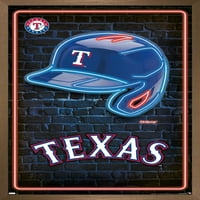 Texas Rangers - Neonska kaciga zidni poster, 22.375 34 uokviren