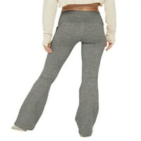 Yskkt ženske čizme za jogu klasične pantalone visokog elastičnog struka Split Hem Flare helanke sa džepovima