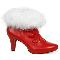 Ellie Womens Crvene čizme za gležnjeve sa FAU krzno - veličine 7