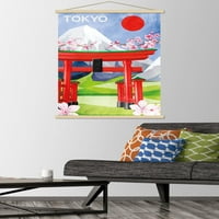 Tokio - Scenski zidni poster sa drvenim magnetskim okvirom, 22.375 34