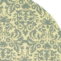 Chelsea Jackalyn Damask prostirka vunene vune, bež žuta siva, 4'6 6'6 ovalni