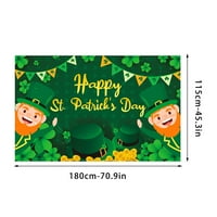LI HB Dan zastava Svetog Patrika Baner Shamrocks Hat Gold Coins Luck Green Yard Sign Trefoil Poster Photo Irish Dekora za odmor, G