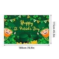 LI HB Dan zastava Svetog Patrika Baner Shamrocks Hat Gold Coins Luck Green Yard Sign Trefoil Poster Photo