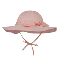 Sunčani šešir za djecu s čvrstim širokim obodom UPF 50+ Zaštita za podesivi luk kaps ružičasti