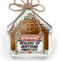 Ornament štampani jednostrano Čuvajte se austrijskog psa Pinčera iz Austrije Božić Neonblond