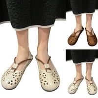Puawkoer Ženske Cipele Etnički Stil Male Kožne Cipele Šuplje Prozračne Retro Mokasine Jednostruke Cipele Casual Cipele