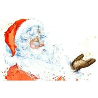 Akvarelni magični Djed Mraz sa platnenom pločom za naočare