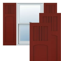 Ekena Millwork 15 W 51 H True Fit PVC San Miguel Mission Style fiksni Mount roletne, biber crvena