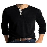 Jesen zima Henley duge rukave majice za muškarce moda posada vrat Henley pulover vrhovi muškarci Casual