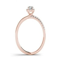 Carat TW Diamond 10kt zaručnički prsten od ružičastog zlata sa jednim oreolom
