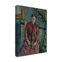 Zaštitni znak likovne umjetnosti 'Madame Cezanne u crvenoj haljini' platnena Umjetnost Paula Cezannea