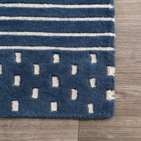 Nuloom Marlowe Stripes Wool Accent Propise, 3 '5', mornarica