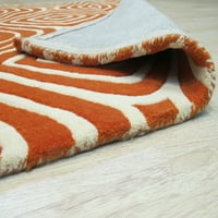 Ručna vunena vunena narančasta tranzicijska prostirka za geometrijsku marku