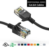 2FT CAT6A UTP Slim Ethernet mrežnog mreže za pokrenuti kabl 28AWG Black, Pack