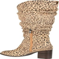 Ženska kolekcija Journee Aneil Extra Wide Calf Knee High Slouch Boot Leopard Fau Suede M