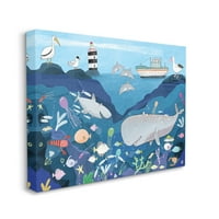 Stubell Industries underwater Wildlife Kid's Illustration Shark Whale Boat, 40, dizajnirao Carla Daly
