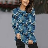 Tops For Women Casual T Shirt Prints Long Sleeve Crew Neck Bluze Za Žene Dressy Casual