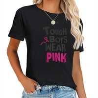 Teška nosi ružičastu svijest o dojku preživenja modne žene grafička majica, meka i udobna majica