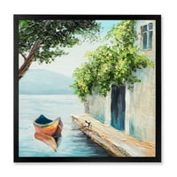 PROIZVODNJA Prekrasan ljetni dan s gondolom u Veneciji nautički i obalni uramljeni umjetnički otisak