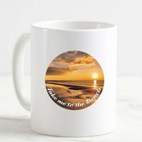 Šalica za kafu odvedi me do plaže plaža kuća Dekor bijele kafe šolja smiješne poklone