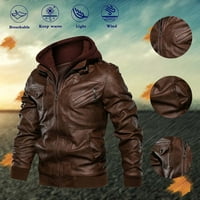 KaLI_store jakne za muškarce moda Muška lagana jakna dugme up pamuk vanjski Dugi rukav Outwear Brown, L