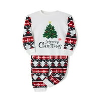 MubIneo božićna porodična pidžama set, ispis dugih rukava + pantalone, mirovanje, odjeća za kućne ljubimce