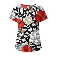 Žene Proljeće Ljeto Cvijet Štampani Kratki Rukav O-Izrez T-Shirt Top Bluza Dame Dailywear