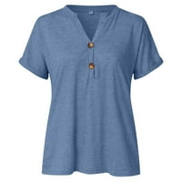 Miayilima majice za žene Elegantna casual majica modni gumb vrata kratkih rukava Vrhovi jednostavne veličine košulje S