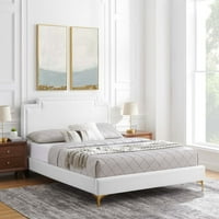 Modway Liva Performance Velvet King Bed u bijeloj boji