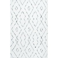 nuLOOM Lauren Lattice Shag naglasak tepih, 2 '3', bijeli