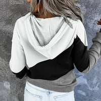 OALIRRO FALD Modna polovica zip pulover Žene V izrez dugih rukava boja dugim dukserom za žene crne vrhove sa džepovima