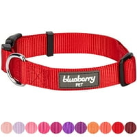 Blueberry Pet Classic najlon Podesiva ogrlica za pse napravljena za kraj, crvena crvena, Srednja, vrat