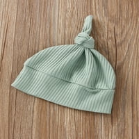 Dojenčad za bebe Dječak Girl Crewneck Rib Knit Dugim rukavima Tumper Tumpsin BodySuit Hat Set odjeće