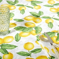 Martha Stewart Mnogo limuna tkanine Tkanina stolnjak jednogasko pakovanje, bijelo žuto, 60 x84