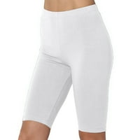 Usmixi ženske pantalone za jogu lagane tanke rastezljive sportske nogavice Plus veličine čvrste kratke pantalone bijele m