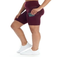 Ženske aktivne biciklističke kratke hlače visokog struka s mrežastim panelom i džepovima