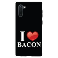 CASICTINKINK Torbica za Samsung Galaxy Note - Custom Ultra tanka tanka tvrda crna plastična poklopac - crno bijelo crveno I Heart Bacon - pokaži svoju ljubav prema slaninu
