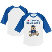 Dojenčad sitni otvor bijeli kraljevski Toronto Blue Jays Teddy Boy Raglan rukav majica