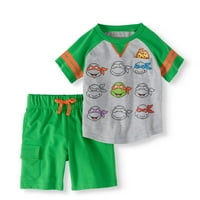 Tinejdžerski mutant Ninja kornjače Tortles Toddler Boy Baseball majica i francuski Terry Shorts Outfit set