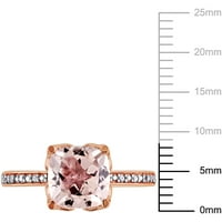 Carat t.g.w. Morganitni i dijamant-akcent 10kt ružični zlatni koktel prsten