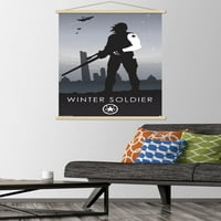 Marvel stripovi - zimski vojnik - minimalistički zidni poster sa drvenim magnetskim okvirom, 22.375 34