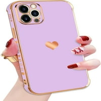 Kompatibilan sa iPhone Pro Case za žene djevojke, luksuzni zlatni elektroplatni rub ivica Ljubav bočna